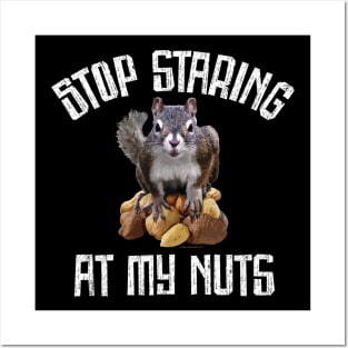 Stop Staring at my Nuts - funny Squirrel Posters and Art